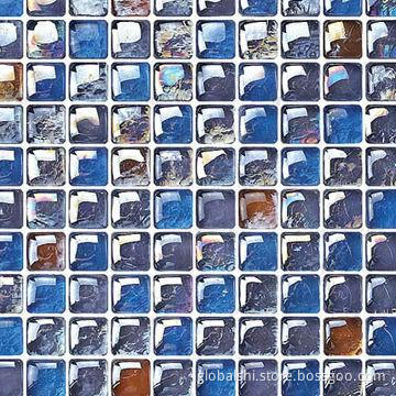 Crystal Glass Mosaic/Tile, Mix Colors, 300 x 300mm, 25 x 25 x 14mm Unite Size